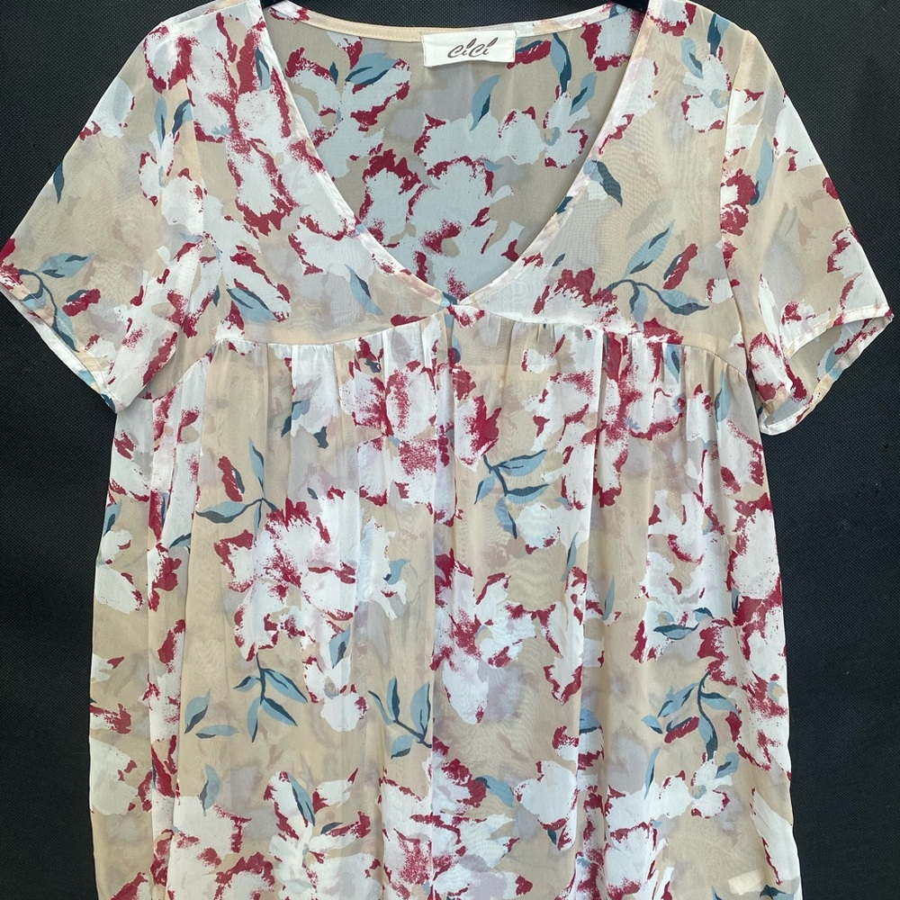 CiCi floral blouse: size Small